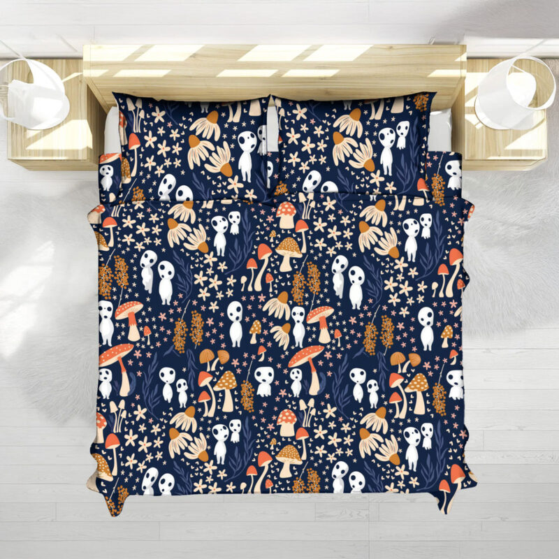 Forest Kodama Mushroom Pattern Bedding Set 1