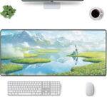 Howl’s Moving Castle Lake Reflection Scenic XXL Desk Mat