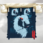 Princess Mononoke Forest Guardian Wolf Silhouette Bed Set