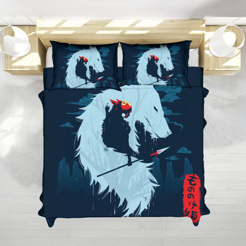 Princess Mononoke Forest Guardian Wolf Silhouette Bed Set 1