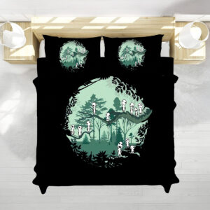 Princess Mononoke Kodama Forest Silhouette Studio Ghibli Bed Set