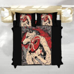 Princess Mononoke Red Moon Warrior Vintage Bedding Set