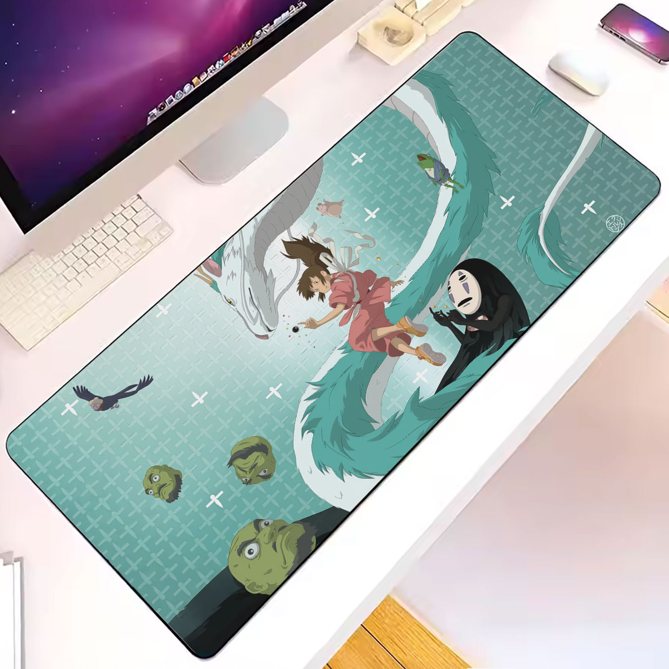 Spirited Away Chihiro & Haku Dragon Battle Desk Mat – Studio Ghibli Mouse Pad - Image 5
