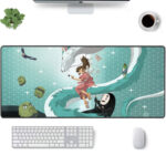 Spirited Away Chihiro & Haku Dragon Battle Desk Mat – Studio Ghibli Mouse Pad