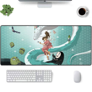 Spirited Away Chihiro & Haku Dragon Battle Desk Mat – Studio Ghibli Mouse Pad