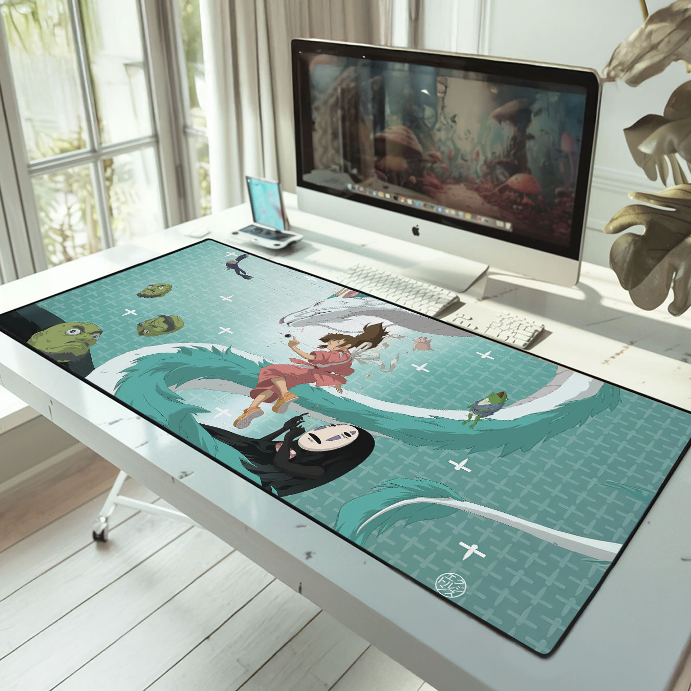 Spirited Away Chihiro & Haku Dragon Battle Desk Mat – Studio Ghibli Mouse Pad - Image 3