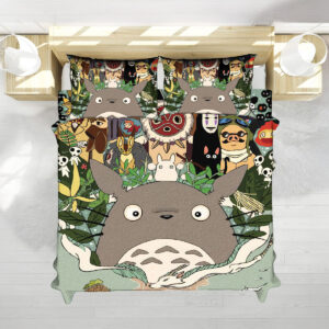 Studio Ghibli All Characters Collage Totoro Bed Set