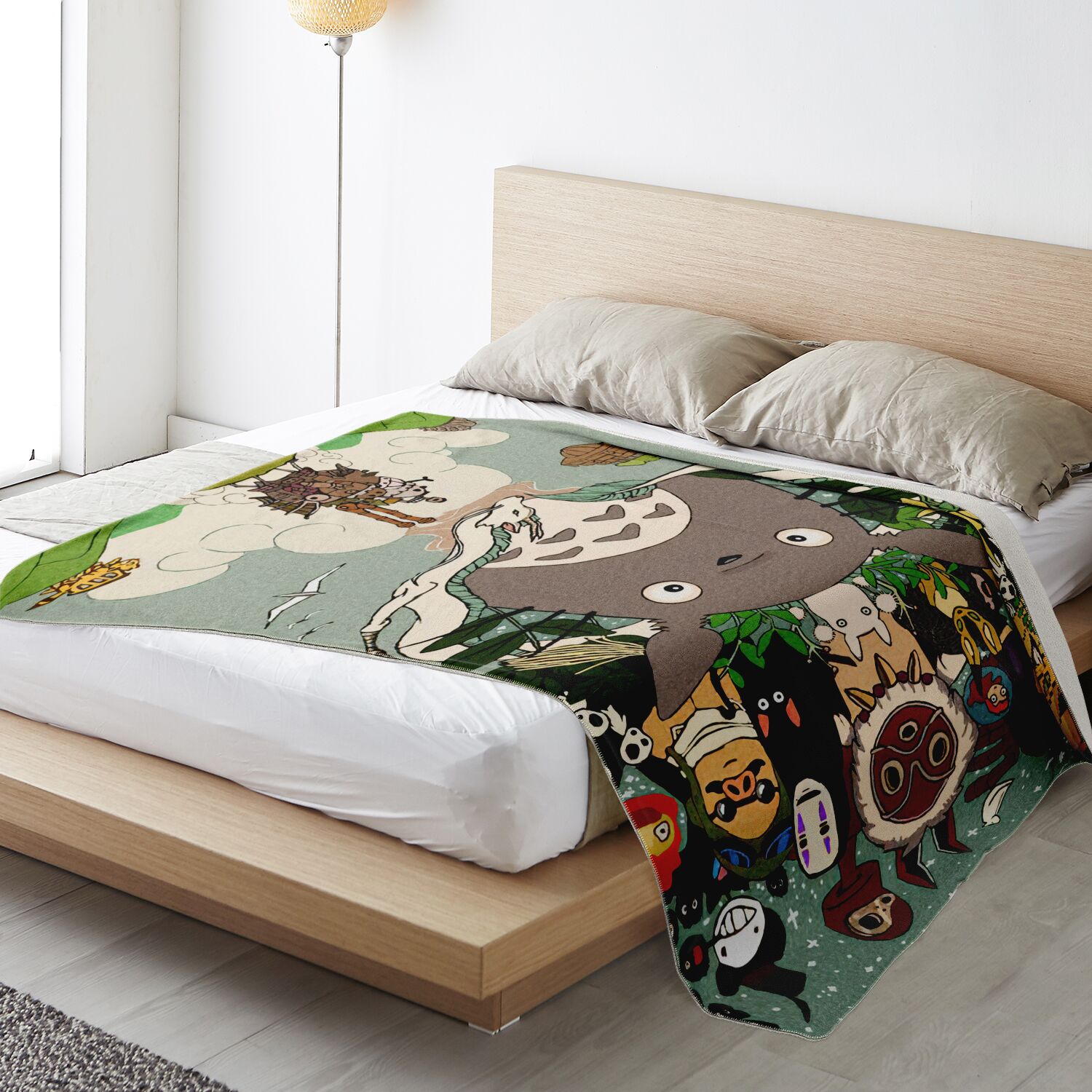 Studio Ghibli Characters Collage Vintage Poster Sherpa-Style Blanket - Image 3