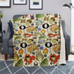 Studio Ghibli Characters Pattern Cozy Sherpa-Style Blanket