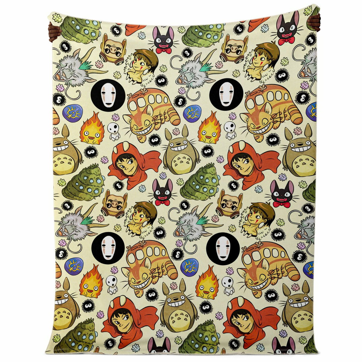 Studio Ghibli Characters Pattern Cozy Sherpa-Style Blanket - Image 5