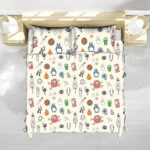 Studio Ghibli Cream Character Icons Totoro Bed Set