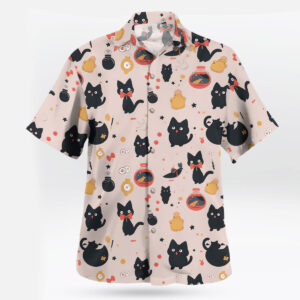 Studio Ghibli Playful Black Cat Pattern Hawaiian Shirt
