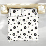Studio Ghibli Soot Sprites Minimal White Pattern Bed Set