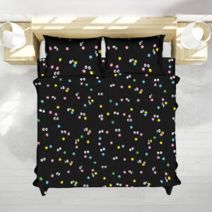 Studio Ghibli Soot Sprites Pastel Stars Black Bed Set