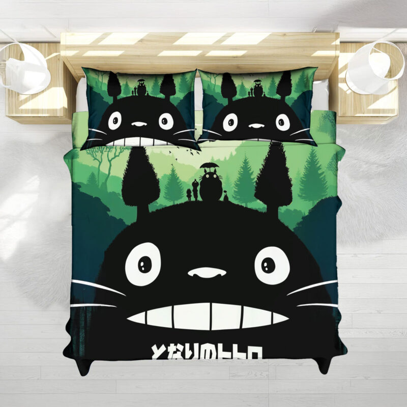 Studio Ghibli Totoro Forest Silhouette Green Bed Set 2