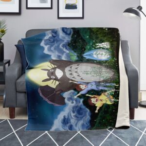 Studio Ghibli Totoro Growing Tree Dance Fleece Blanket