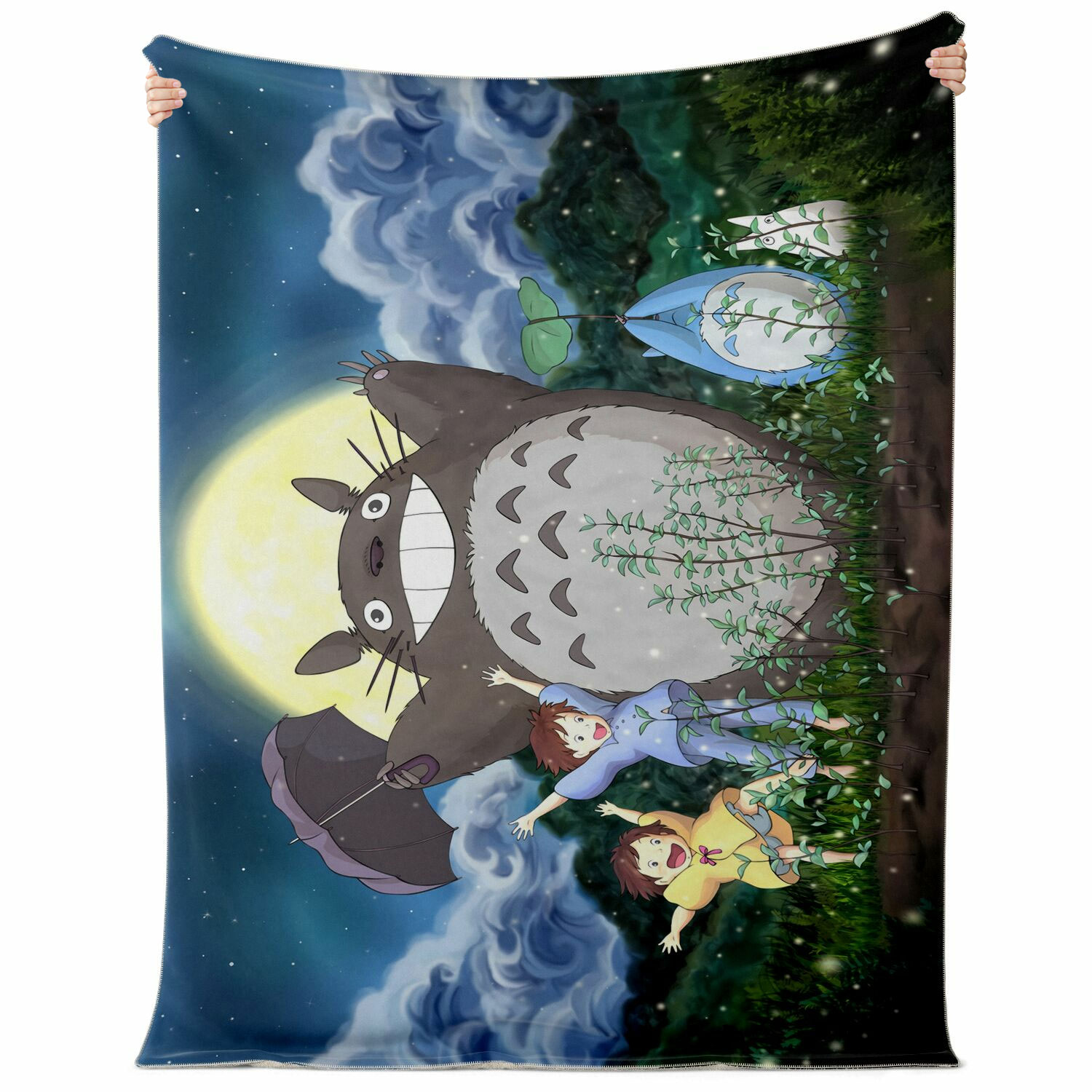 Studio Ghibli Totoro Growing Tree Dance Fleece Blanket - Image 4