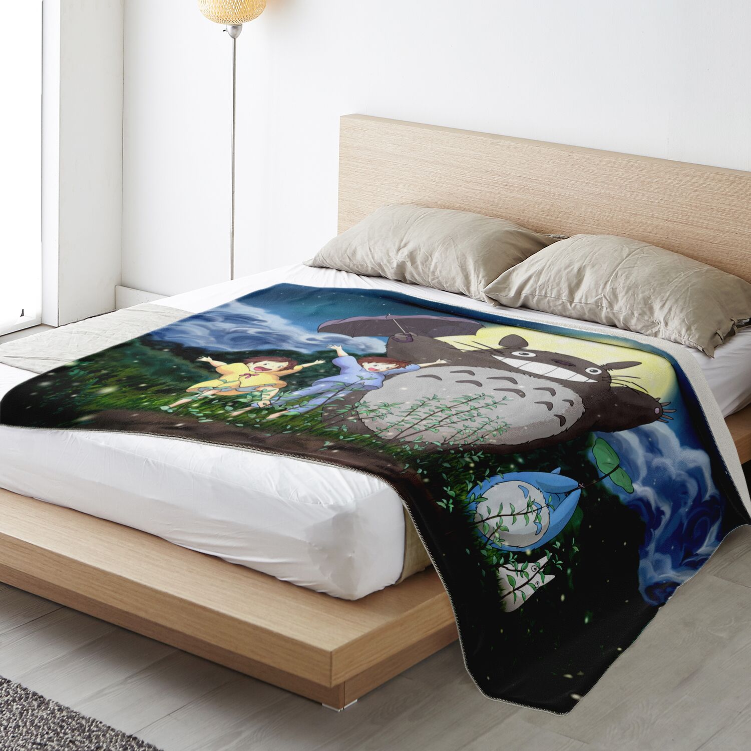 Studio Ghibli Totoro Growing Tree Dance Fleece Blanket - Image 2