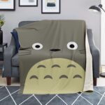 Studio Ghibli Totoro Minimalist Face Fleece Blanket