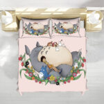 Totoro Floral Sleeping Scene Studio Ghibli Bed Set