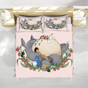 Totoro Floral Sleeping Scene Studio Ghibli Bed Set