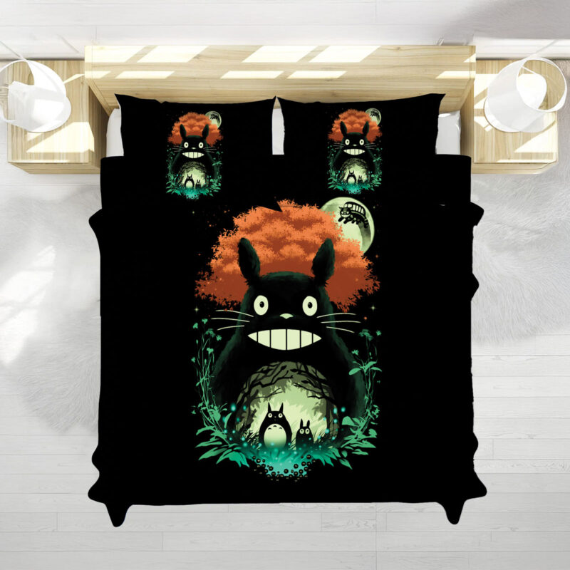 Totoro Forest Glow Night Art Studio Ghibli Bed Set 1
