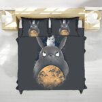 Totoro Galaxy Dust Art Bed Set – Cute Totoro & White Totoro Anime Bedding