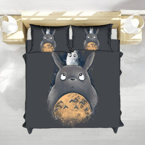 Totoro Galaxy Dust Art Bed Set – Cute Totoro & White Totoro Anime Bedding