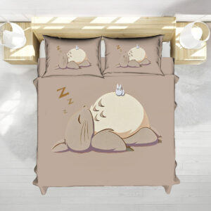 Totoro Soft Beige Sleeping Minimalist Bedding Set