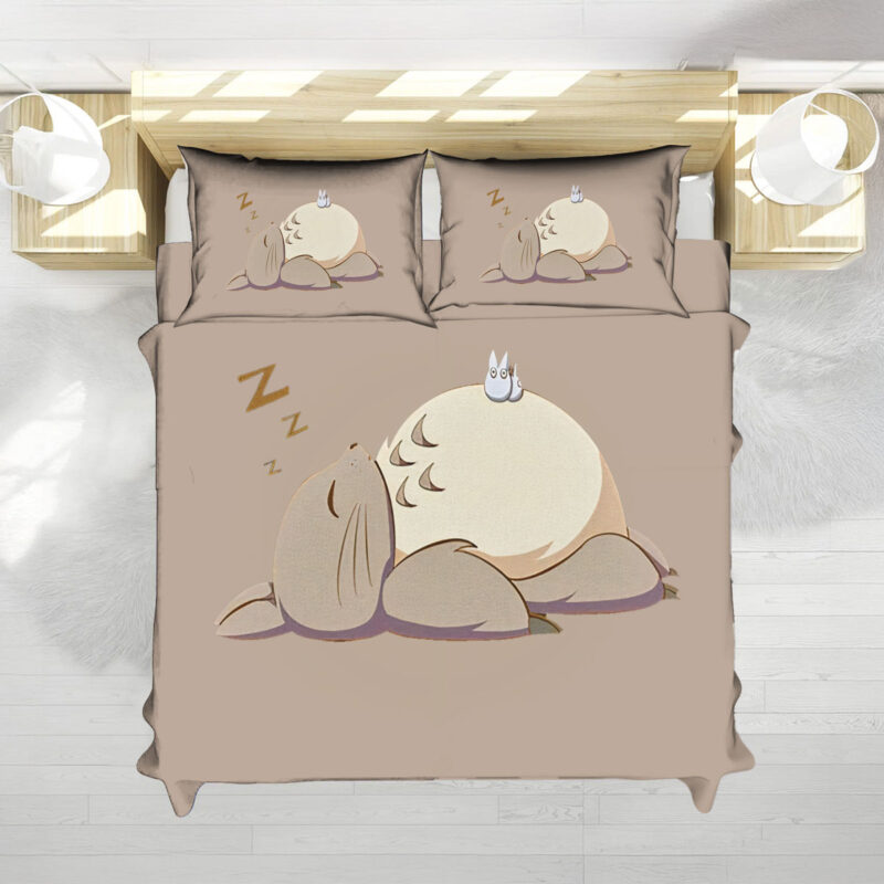 Totoro Soft Beige Sleeping Minimalist Bedding Set 2