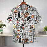 Ghibli Kawaii All-Stars White Doodle Hawaiian Shirt