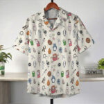 Ghibli Kawaii Icons Cream Pattern Hawaiian Shirt