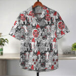Ghibli Red Black Character Crowd Pattern Hawaiian Shirt