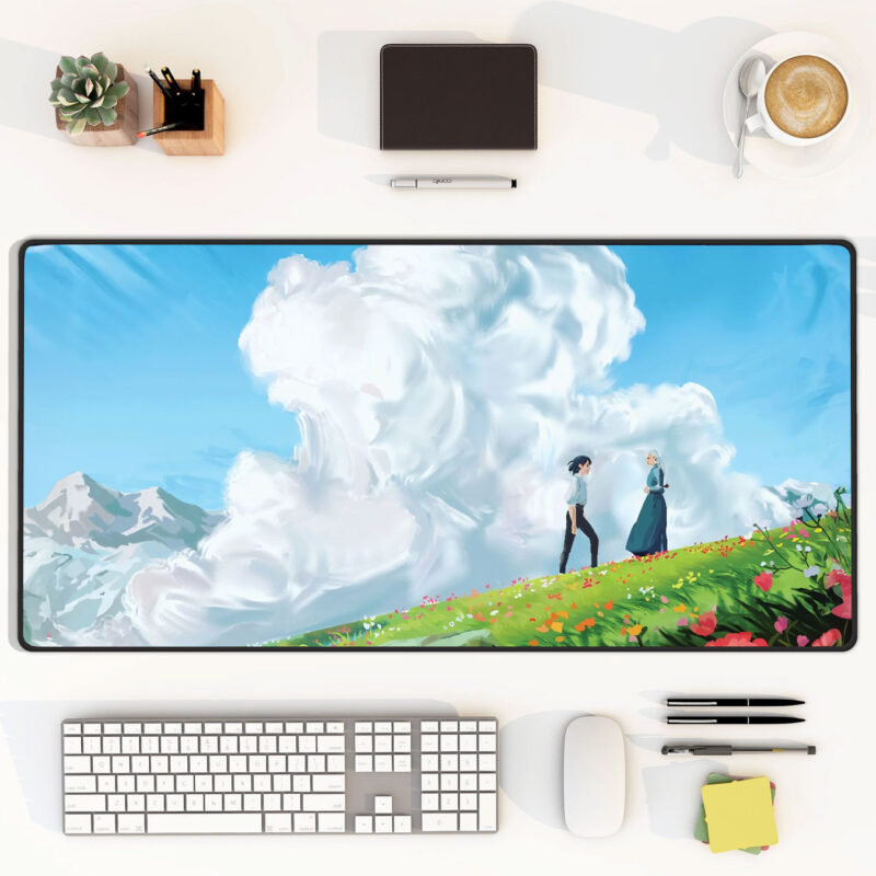 Howl Sophie Cloudscape Hill Scene Desk Mat Mouse Pad 3