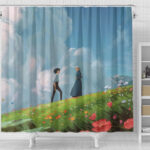 Howl’s Moving Castle Flower Hill Scene Shower Curtain