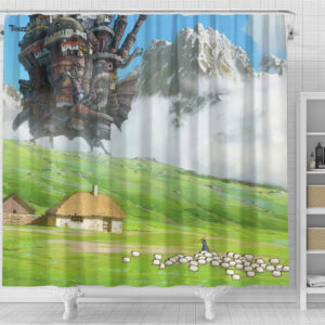 Howl’s Moving Castle Mountain Meadow Scene Curtain