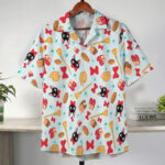 Mint Blue Kiki Jiji Kawaii Pattern Hawaiian Shirt