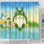 Totoro Shower Curtain Bathroom Set 4pcs