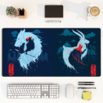Studio Ghibli Princess Mononoke Dual Spirit Wolf Desk Mat Mouse Pad