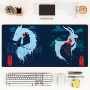 Studio Ghibli Princess Mononoke Dual Spirit Wolf Desk Mat Mouse Pad