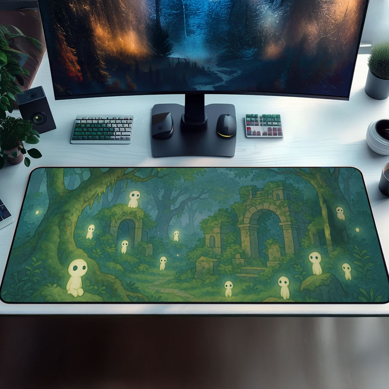 Princess Mononoke Kodama Forest Ruins Desk Mat - Studio Ghibli Mouse Pad 5 Princess Mononoke Kodama Forest Ruins Desk Mat - Studio Ghibli Mouse Pad - Image 5