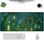 Princess Mononoke Kodama Forest Ruins Desk Mat - Studio Ghibli Mouse Pad