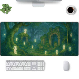 Princess Mononoke Kodama Forest Ruins Desk Mat - Studio Ghibli Mouse Pad