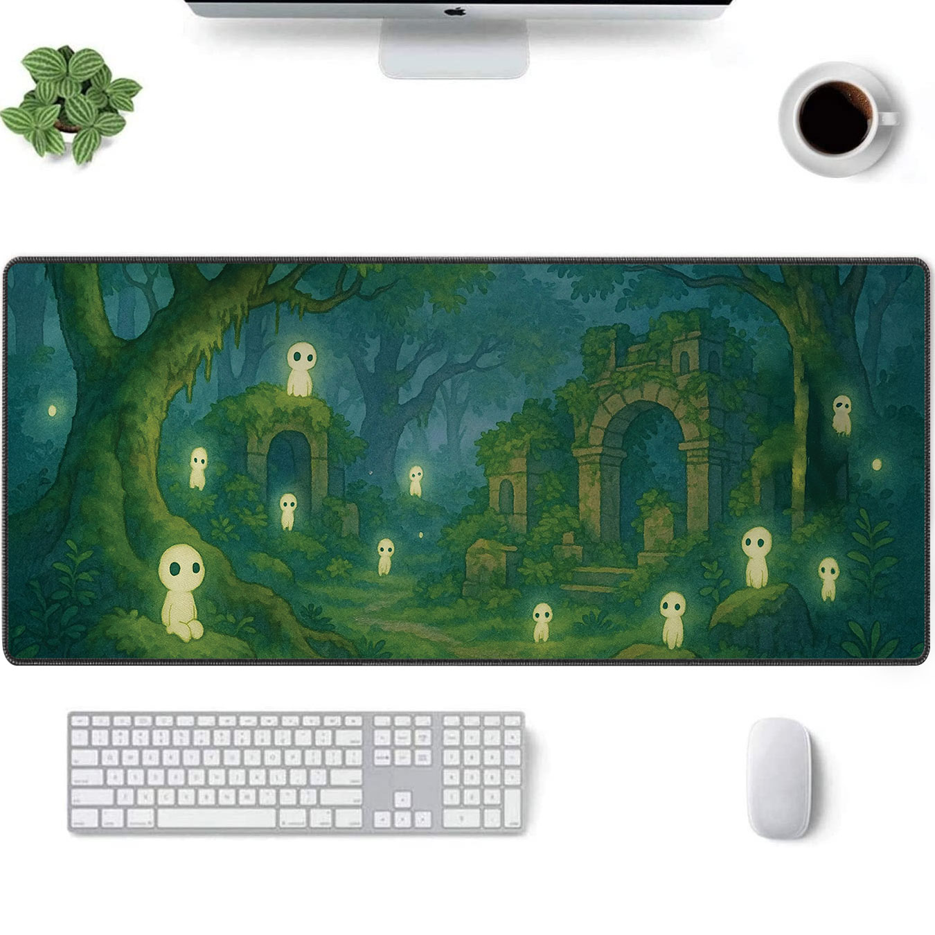 Princess Mononoke Kodama Forest Ruins Desk Mat - Studio Ghibli Mouse Pad 1 Princess Mononoke Kodama Forest Ruins Desk Mat - Studio Ghibli Mouse Pad