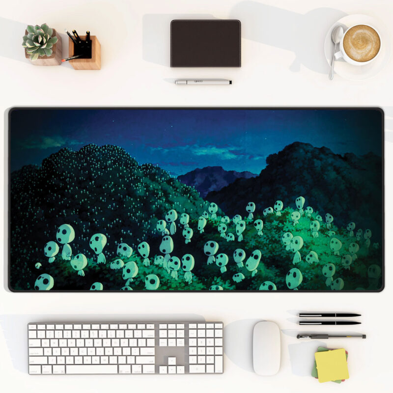 Princess Mononoke Kodama Night Forest Desk Mat 4