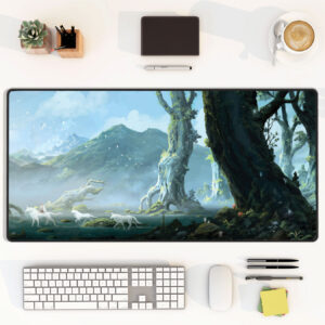 Princess Mononoke Wolf Spirit Desk Mat – Forest Guardian Anime Mouse Pad