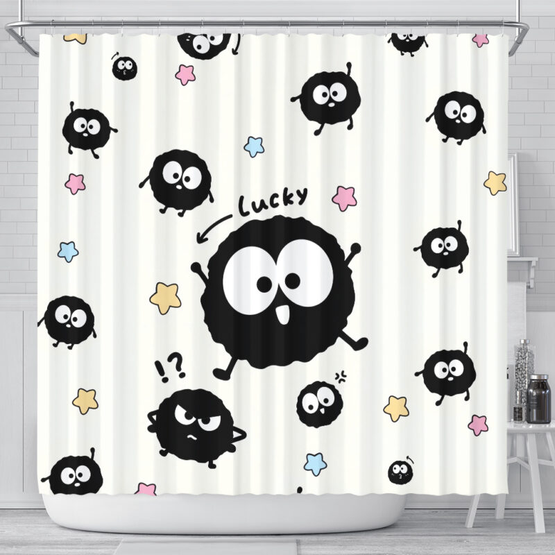 Soot Sprites Lucky Star Ghibli Shower Curtain 1