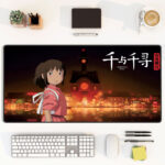 Spirited Away Chihiro Night Market Desk Mat - Studio Ghibli Mouse Pad for Fans