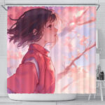 Spirited Away Chihiro Sakura Ghibli Shower Curtain