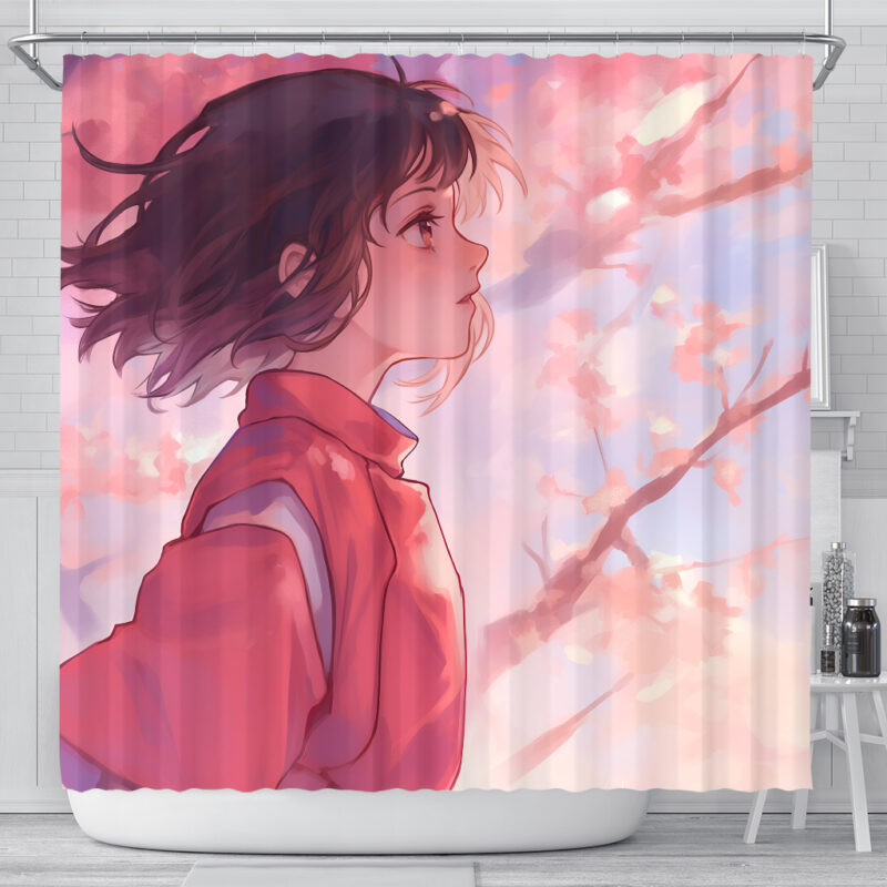 Spirited Away Chihiro Sakura Ghibli Shower Curtain 2
